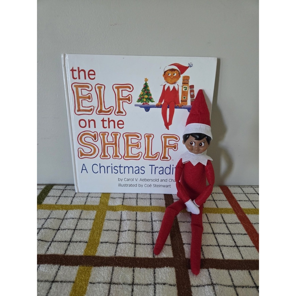 Elf On A Shelf Book & Doll Christmas Tradition Hispanic Dark Skin